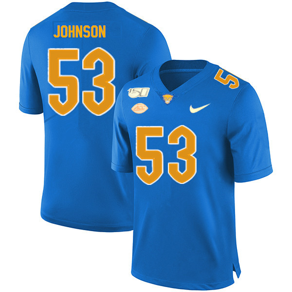 2019 Men #53 Dorian Johnson Pitt Panthers College Football Jerseys Sale-Royal